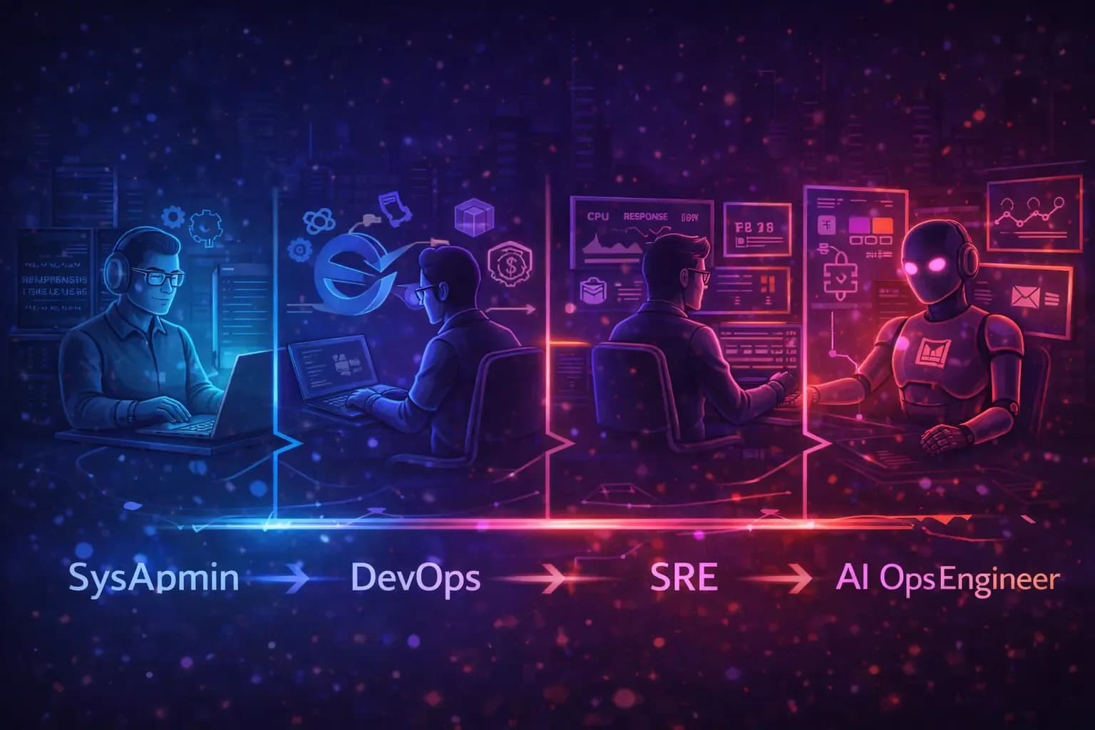 The Evolution from SysAdmin to DevOps to SRE to AI Ops Engineer